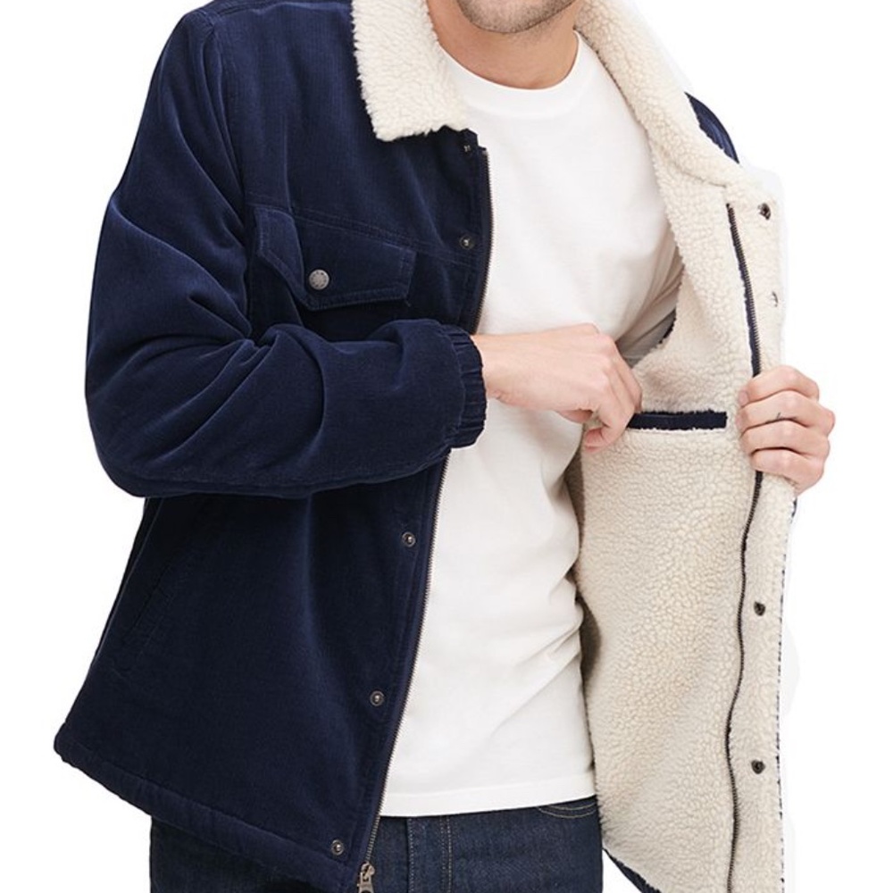 Levi’s corduroy navy Sherpa lined trucker jacket
